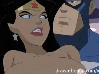 Superhero hentaý - wonder woman vs captain america